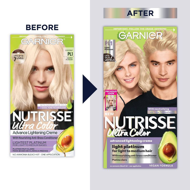 slide 12 of 12, Garnier Nutrisse Ultra Color Blondes Advance Lightening Cream - Lightest Platinum, 1 ct