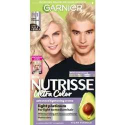 Garnier Nutrisse Ultra Color Blondes Advance Lightening Cream - Lightest Platinum: Paraben-Free, Includes Gloves, 30 Minute Processing Time