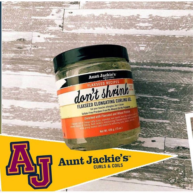 slide 3 of 4, Aunt Jackie's Flaxseed Don't Shrink Curling Gel - 15oz, 15 oz