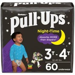 Huggies Pull Ups Boys' Night-Time Training Pants Super Pack - 3T-4T (60ct)