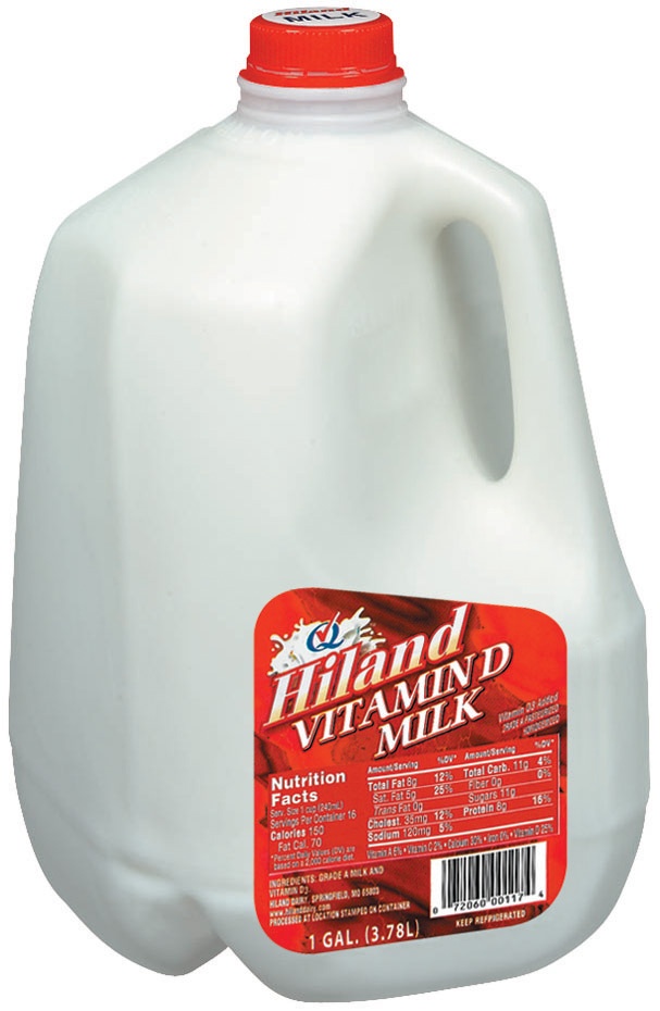 slide 3 of 3, Hiland Dairy Whole, Vitamin D Milk, Gallon, 128 Fl Oz, 1 gal