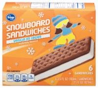 slide 1 of 1, Kroger Snowboard Vanilla Ice Cream Sandwiches, 21 oz