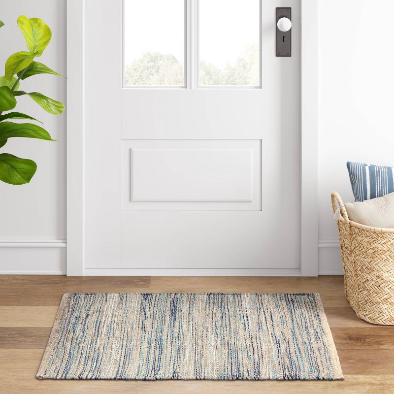 slide 2 of 4, 2'x3' Woven Accent Rug Indigo - Threshold™, 1 ct