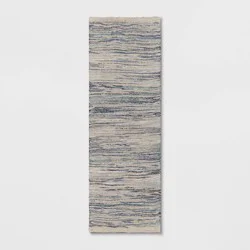 2'x3' Woven Accent Rug Indigo - Threshold™: Handwoven Fiber, Multi-Stripe, Indoor Flat Pile, Bedroom & Living Room