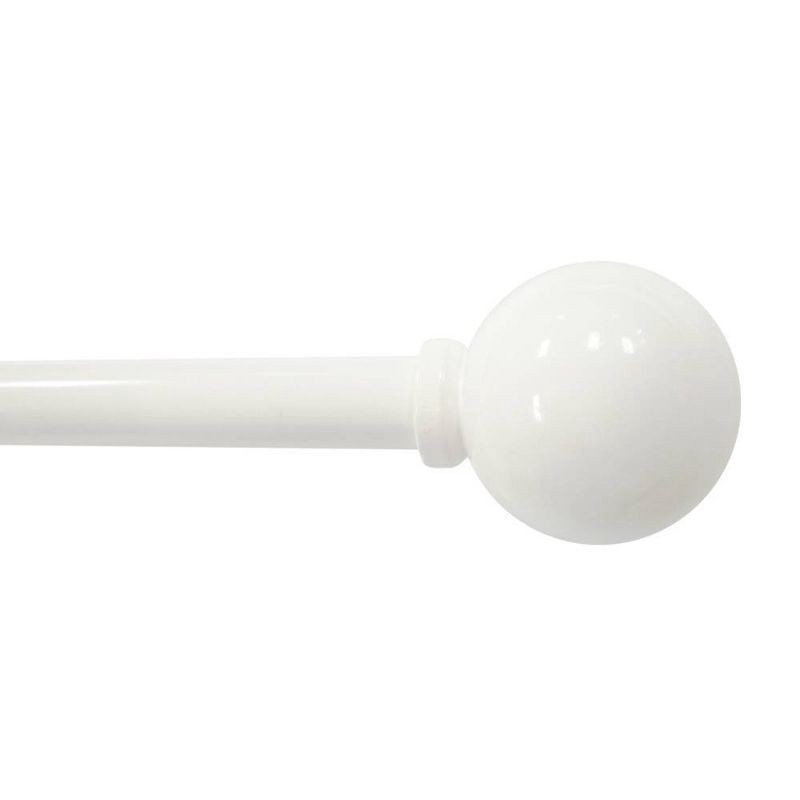 slide 1 of 3, 48"-84" Café Ball Curtain Rod White - Room Essentials™: Adjustable Metal Rod, Single, Painted Finish, 5 Pieces, 5 ct