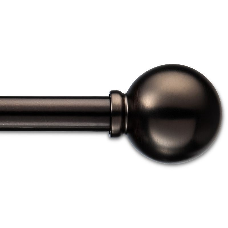 slide 1 of 2, 48"x84" Drapery Cafe Rod Ball Oil Rubbed Bronze - Room Essentials™: Adjustable Metal Curtain Rod, Single, Brown, 1 ct