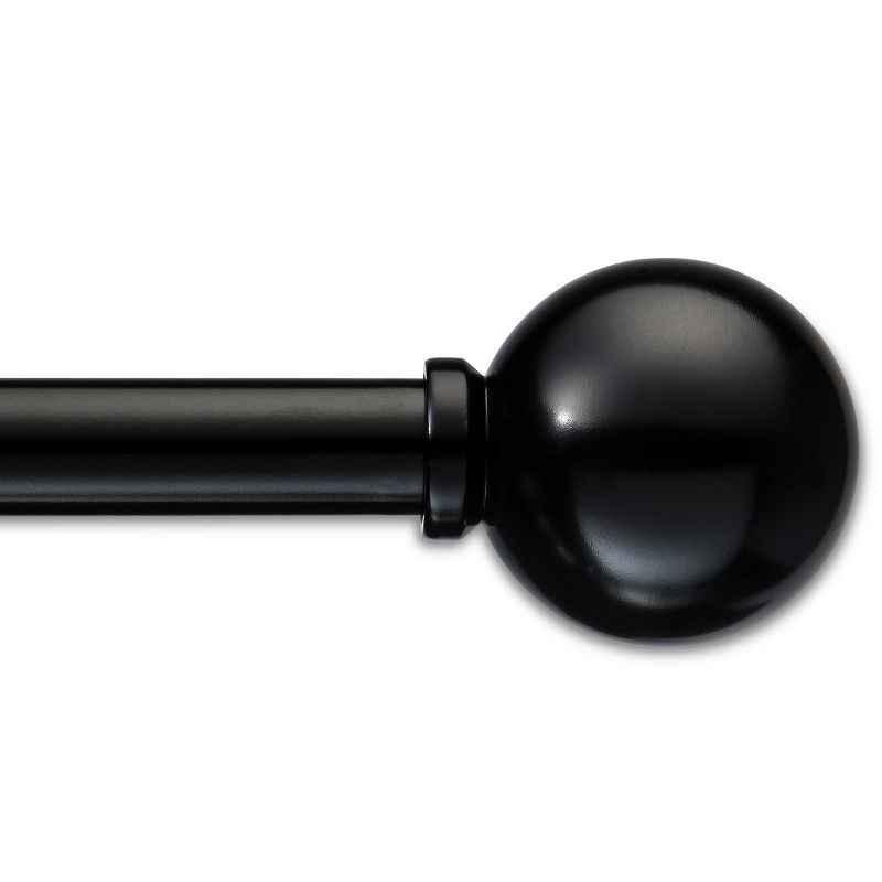 slide 1 of 2, 48"-84" Drapery Cafe Rod Ball Black - Room Essentials™: Adjustable Metal Curtain Rod, Single, Painted Finish, 1 ct