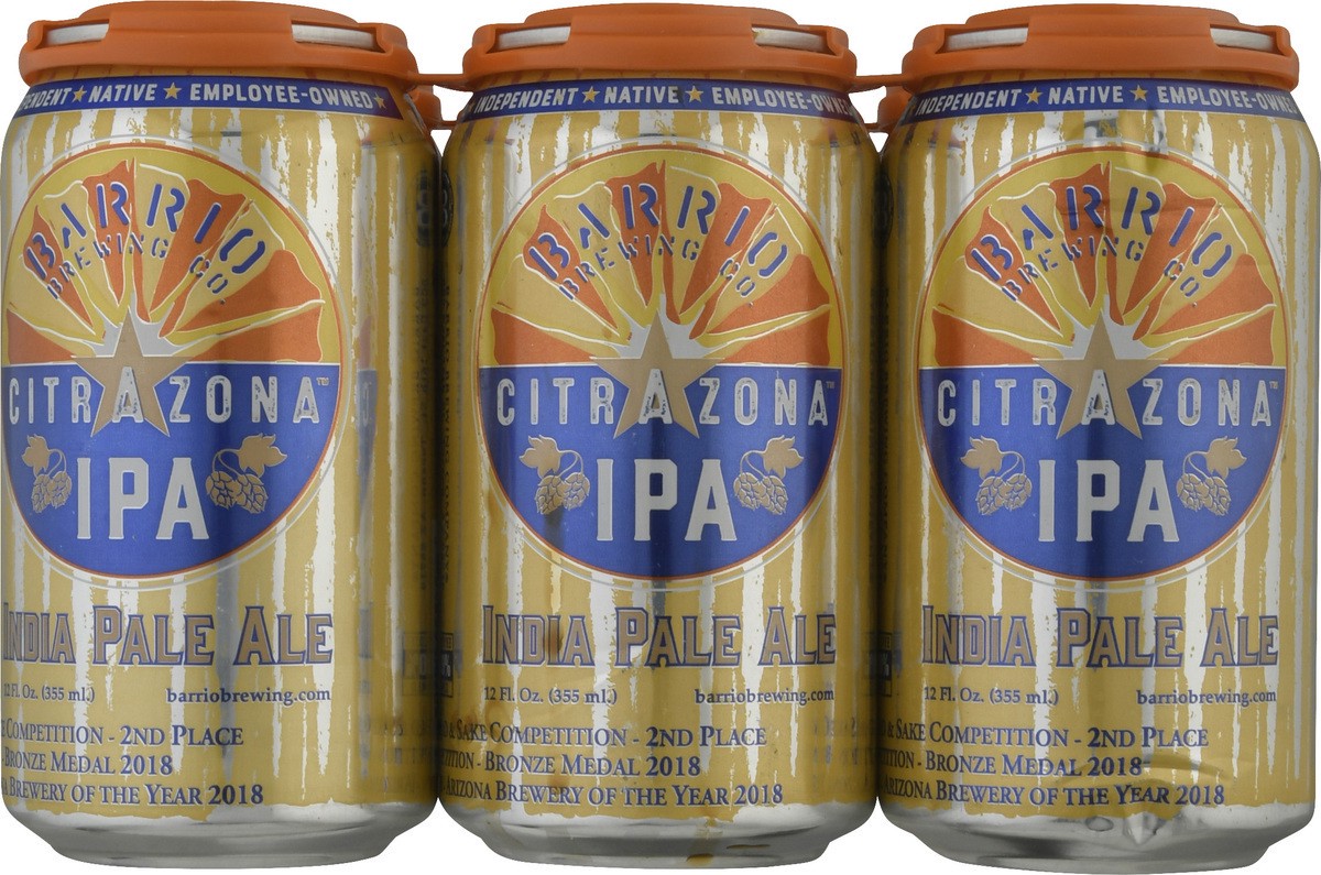 slide 4 of 9, Barrio Brewing Citra Zona IPA Beer 6 ea, 6 ct; 12 oz