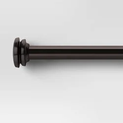 48"-84" Café Curtain Rod Oil Rubbed Bronze - Room Essentials™: Adjustable Metal Tension Rod, Flat Cap Finial