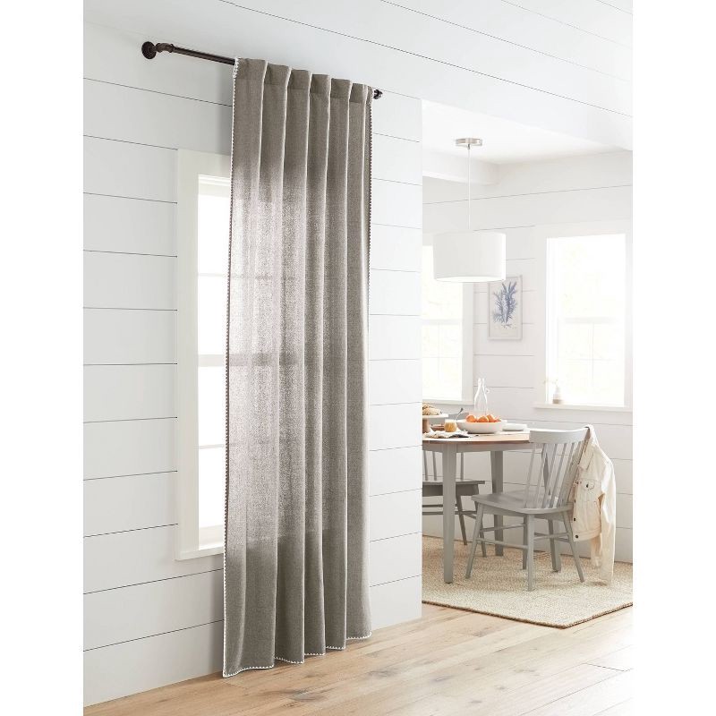 slide 3 of 3, 36"-66" French Pipe Curtain Rod Bronze - Threshold™: Adjustable Metal Drapery Rod, Oil Rubbed Finish, Dark Brown, 1 ct