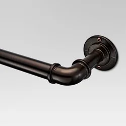 36"-66" French Pipe Curtain Rod Bronze - Threshold™: Adjustable Metal Drapery Rod, Oil Rubbed Finish, Dark Brown