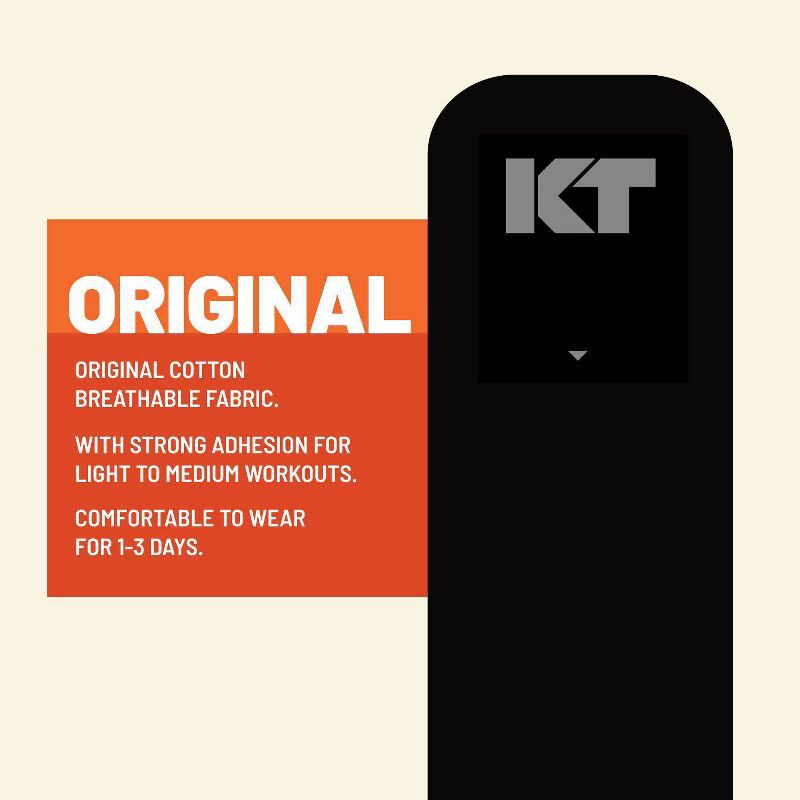 slide 4 of 7, KT Tape Original Elastic Sports Tape 20 Strips - Black: Arthritis & Muscle Pain Relief, 1 ct