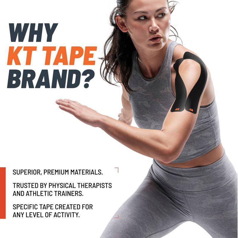 slide 5 of 7, KT Tape Original Elastic Sports Tape 20 Strips - Black: Arthritis & Muscle Pain Relief, 1 ct