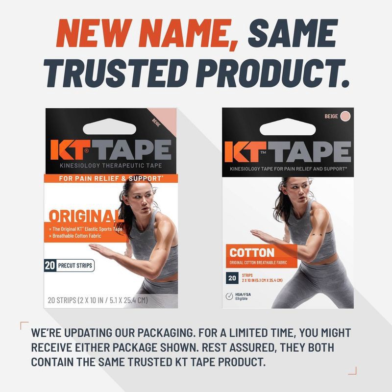 slide 6 of 7, KT Tape Original Elastic Sports Tape 20 Strips - Black: Arthritis & Muscle Pain Relief, 1 ct