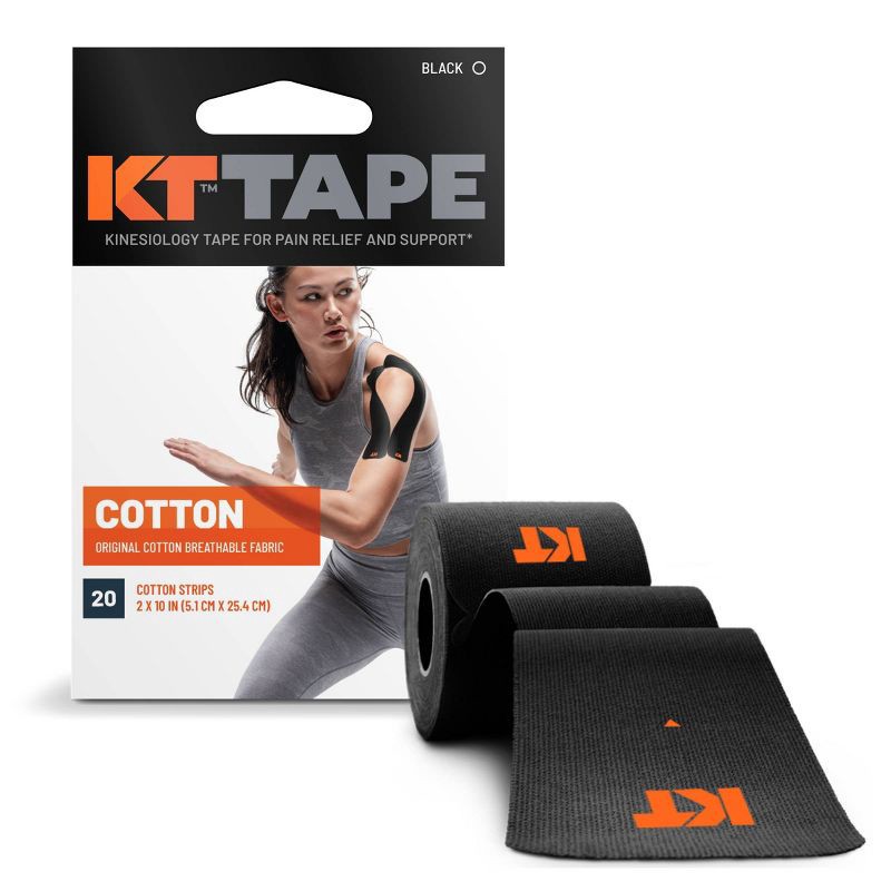 slide 1 of 3, KT Tape Original Elastic Sports Tape 20 Strips - Black, 1 ct