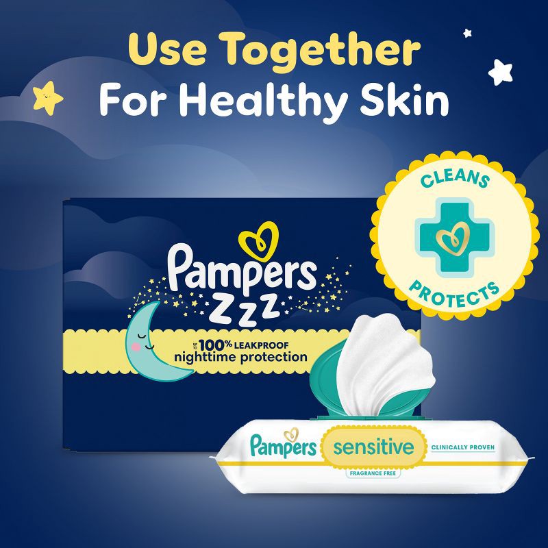 slide 14 of 16, Pampers Swaddlers Overnight Diapers - Size 3 - 66ct, 3 x 66 ct