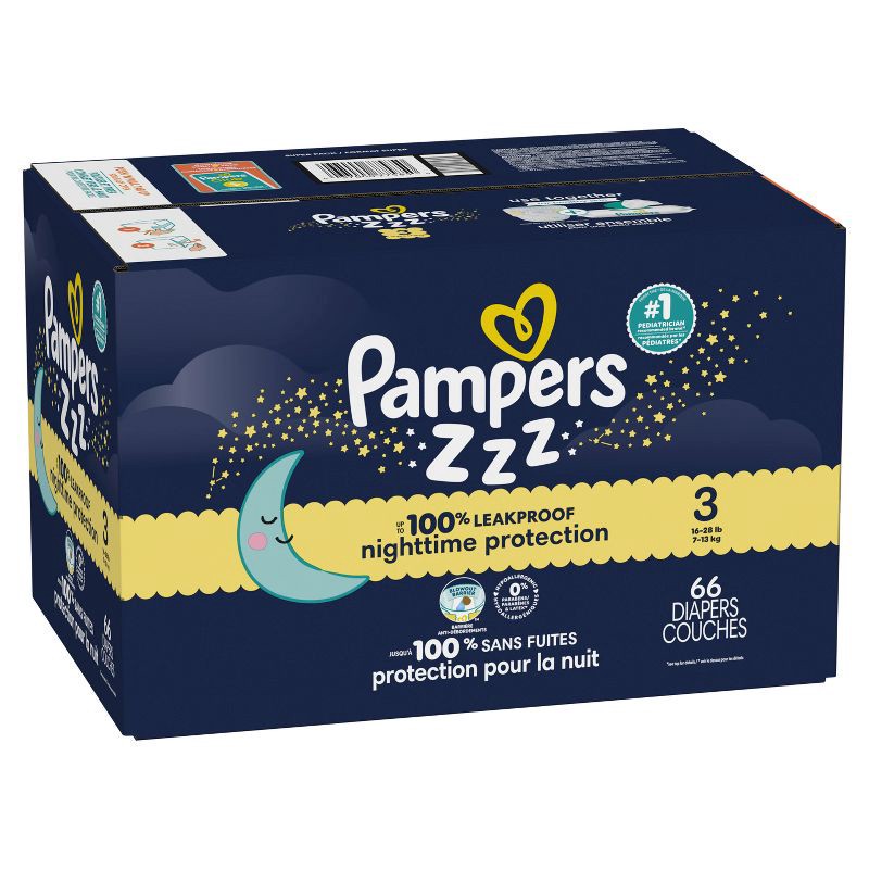 slide 16 of 16, Pampers Swaddlers Overnight Diapers - Size 3 - 66ct, 3 x 66 ct
