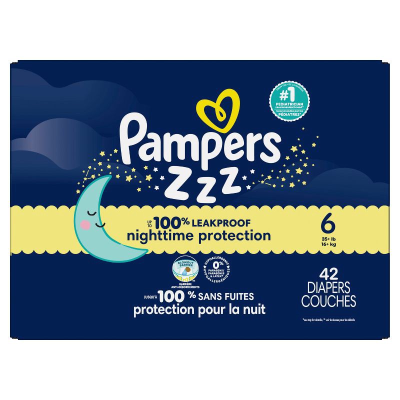 slide 1 of 15, Pampers Swaddlers Overnight Diapers - Size 6 - 42ct, 6 x 42 ct
