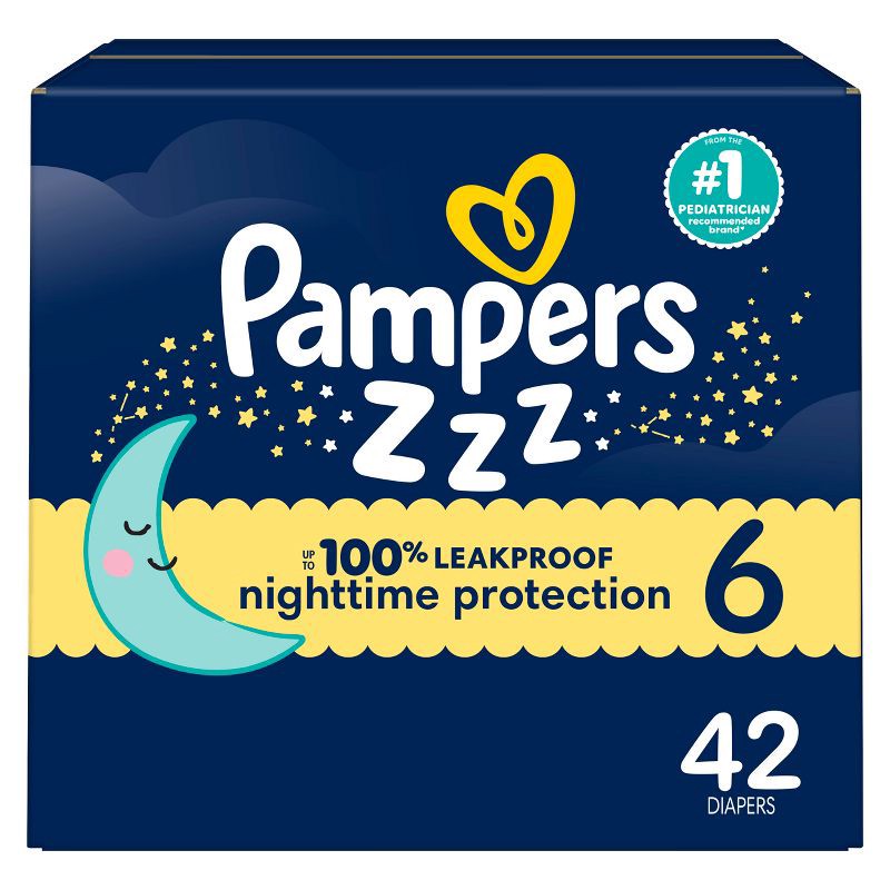 slide 1 of 16, Pampers Swaddlers Overnight Diapers - Size 6 - 42ct, 6 x 42 ct