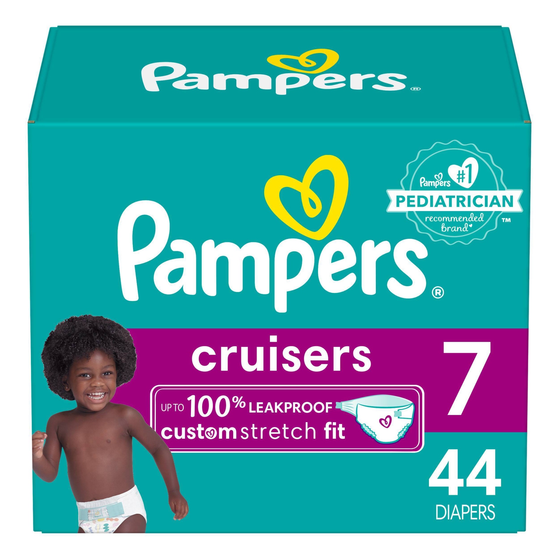 slide 1 of 19, Pampers Cruisers Diapers - Size 7 - 44ct, 44 ct