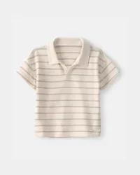 Oshkosh Toddler Boy Striped Polo Shirt - Cream 3T