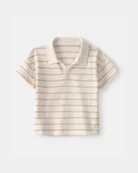 Oshkosh Toddler Boy Striped Polo Shirt - Cream 3T