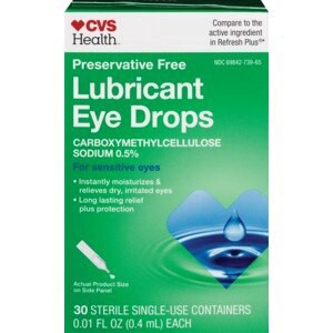 slide 1 of 1, CVS Health Preservatice Free Lubricant Eye Drops Sensitive Solution, 0.4Ml, 1 ct