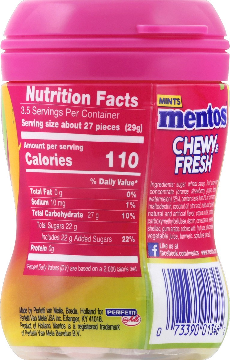 slide 6 of 7, Mentos Chewy Fresh Mixed Fruit Mints, 90 ct