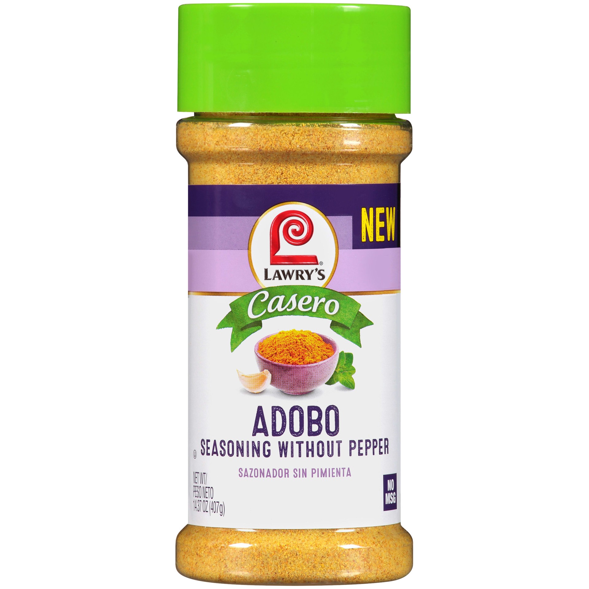 slide 1 of 5, Lawry's Casero Without Pepper Adobo Seasoning, 14.37 oz, 14.37 oz