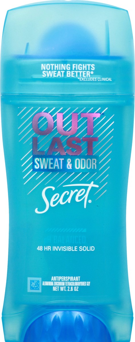 slide 1 of 9, Secret Outlast Invisible Solid Womens Antiperspirant Deodorant Shower Fresh Scent, 1.6 oz