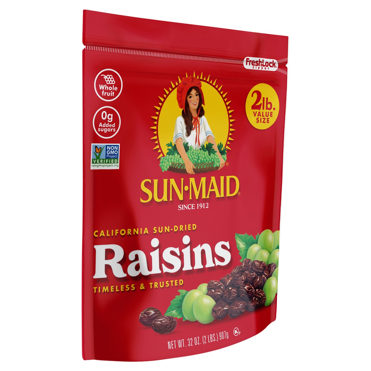 slide 5 of 5, Sun-Maid California Sun-Dried Raisins 32oz Resealable Stand-Up Zipper Bag, 32 oz