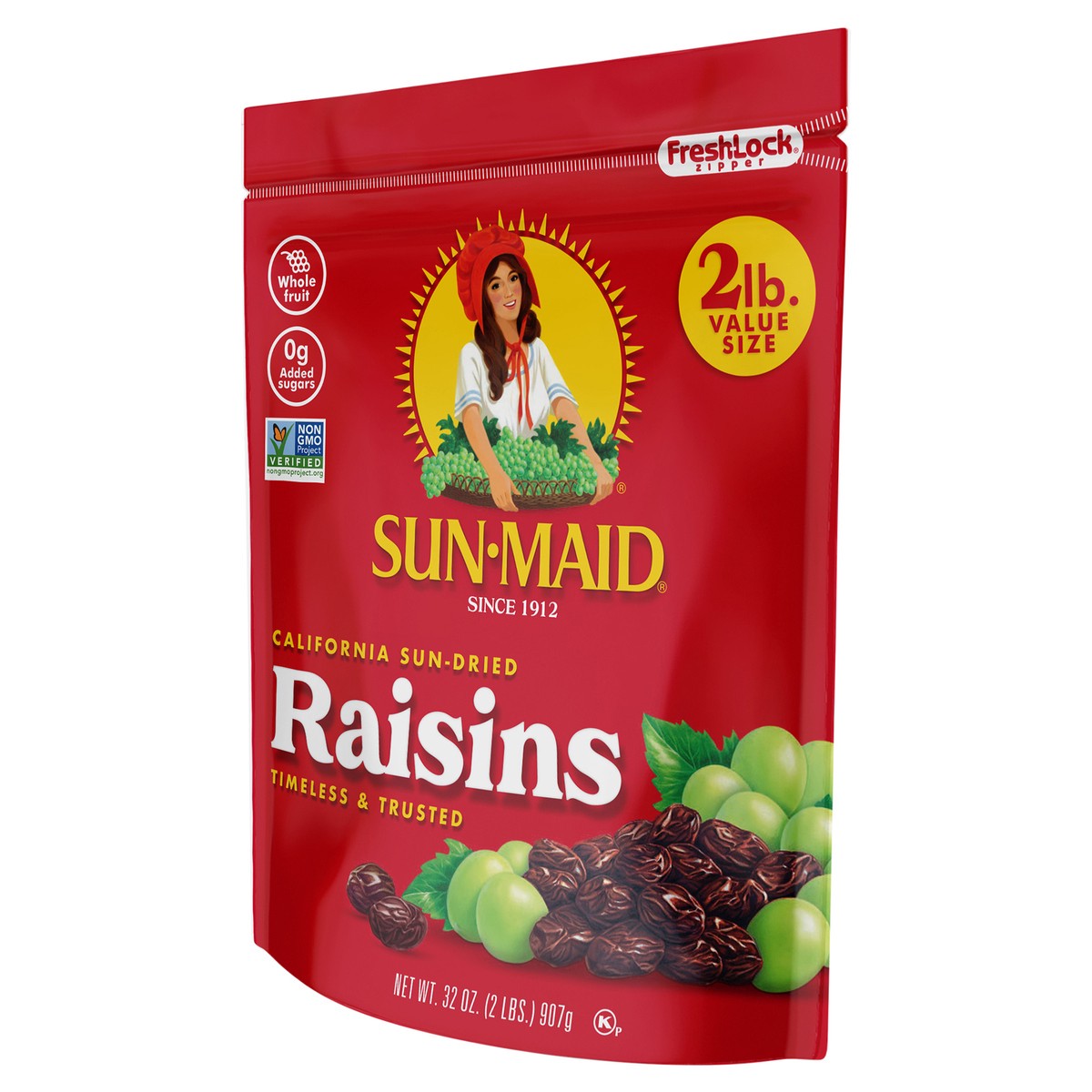 slide 2 of 5, Sun-Maid California Sun-Dried Raisins 32oz Resealable Stand-Up Zipper Bag, 32 oz