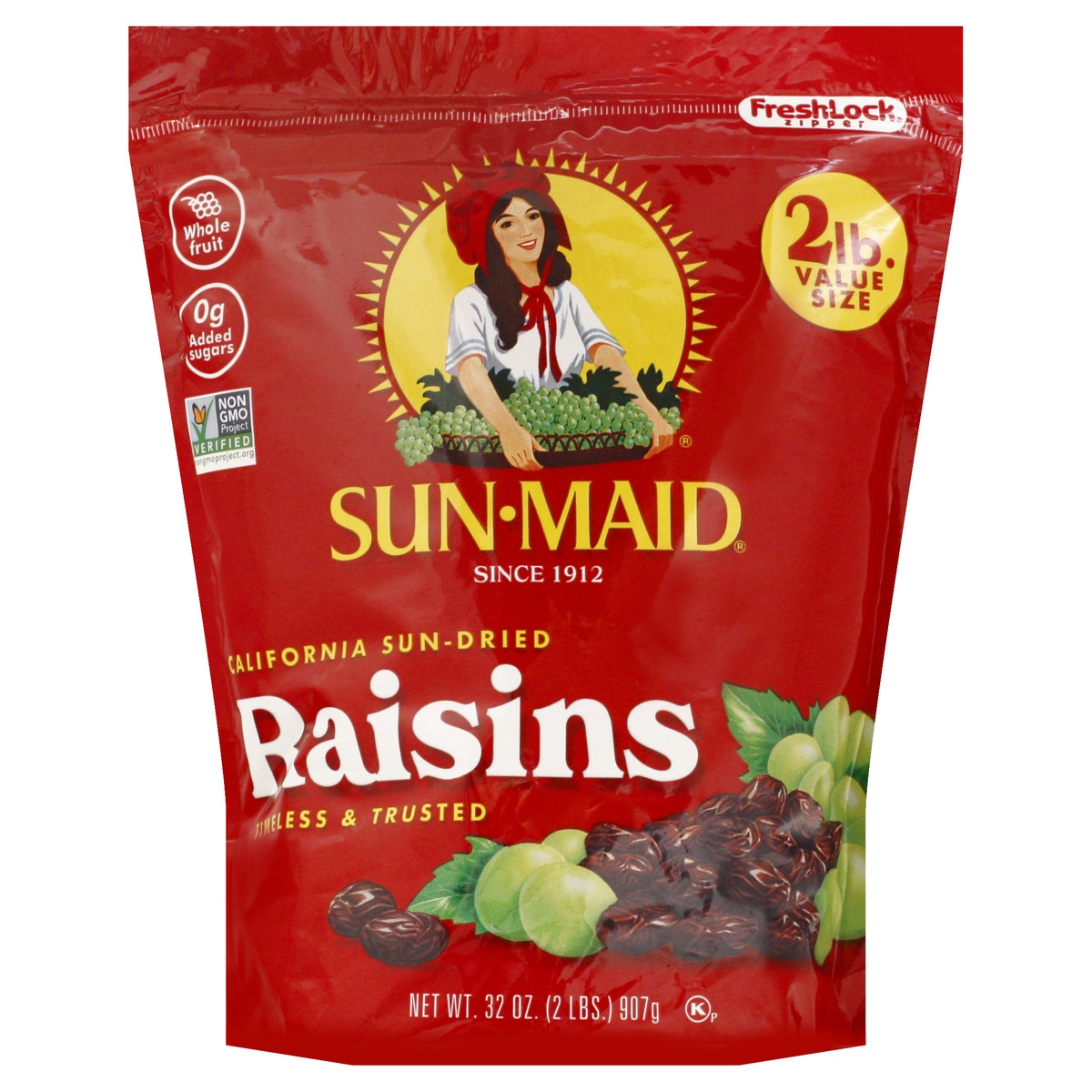 slide 1 of 1, Sun-Maid Raisins Stand Up Bag - 32oz, 32 oz