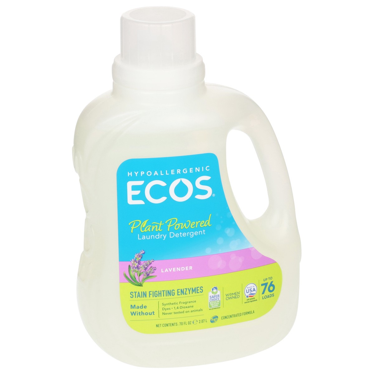 slide 10 of 11, ECOS Plant Powered Lavender Laundry Detergent 70 fl oz,