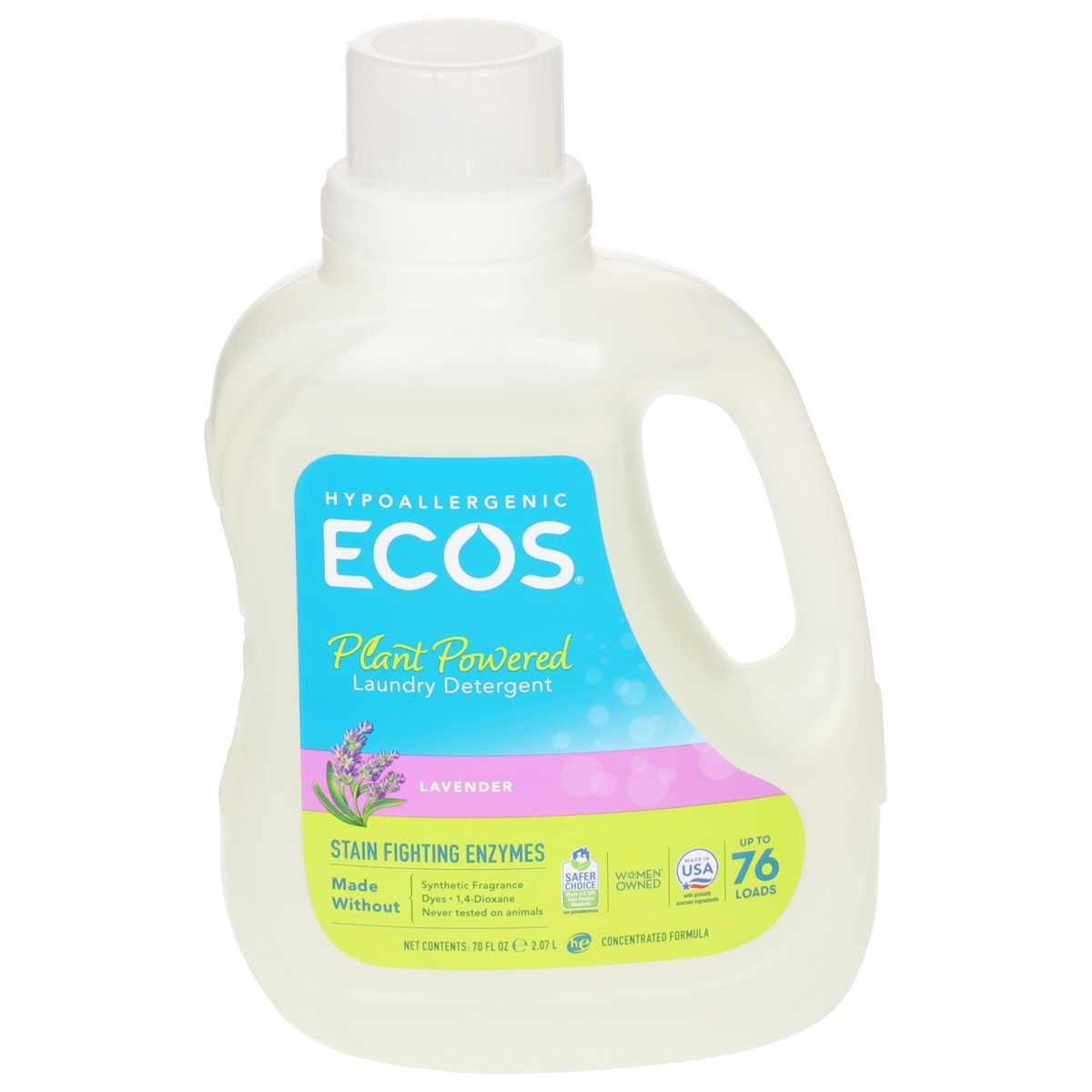 slide 1 of 11, ECOS Plant Powered Lavender Laundry Detergent 70 fl oz,