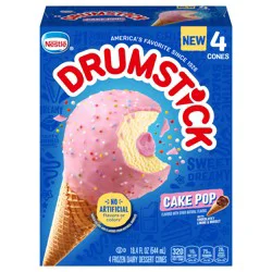 Drumstick Cake Pop Sundae Cones, 4 count