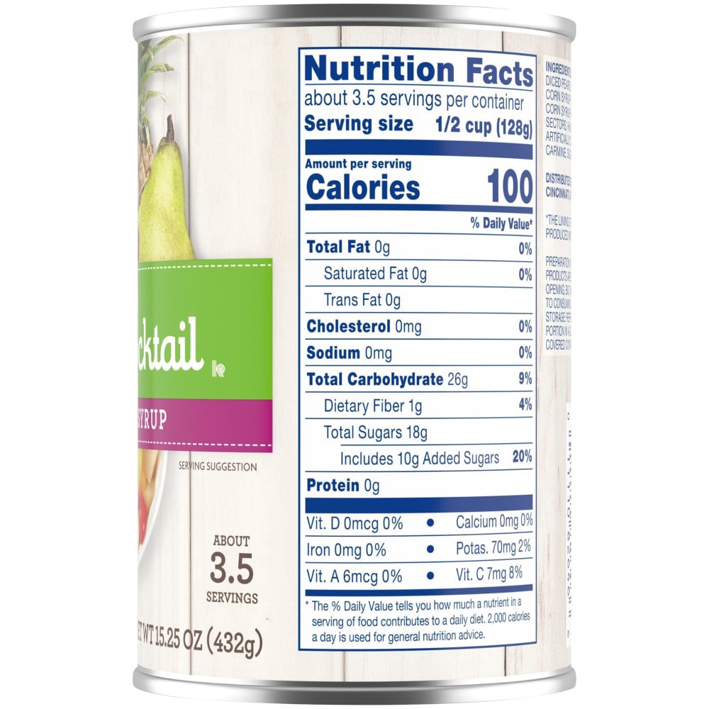 slide 3 of 4, Kroger Fruit Cocktail In Heavy Syrup, 15.25 oz