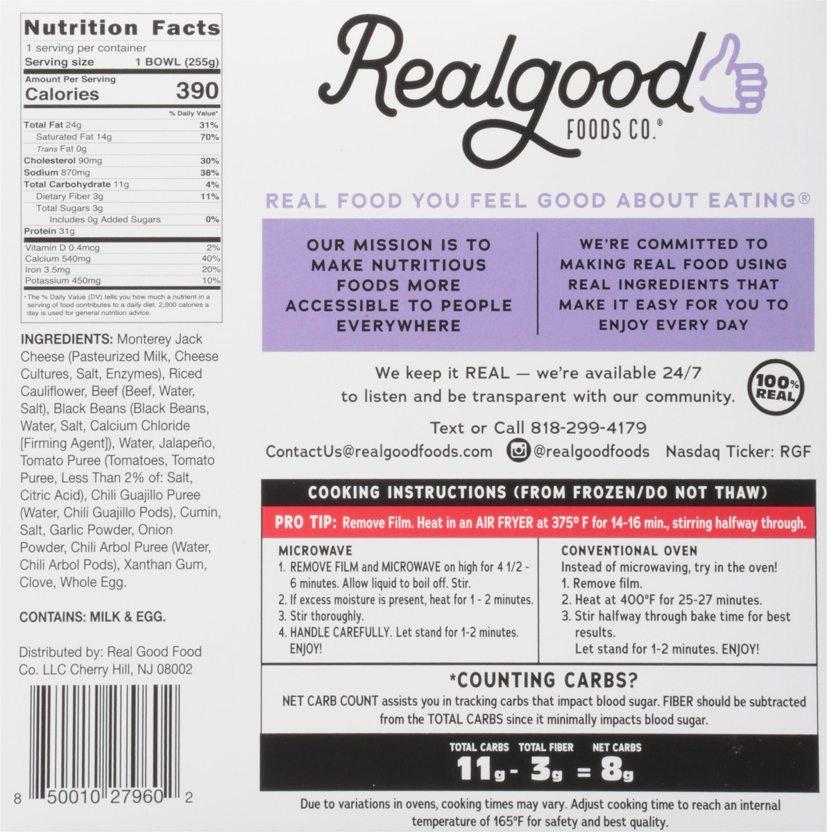 slide 5 of 9, Realgood Real Good Foods Bowl Steak Burrito, 9 oz