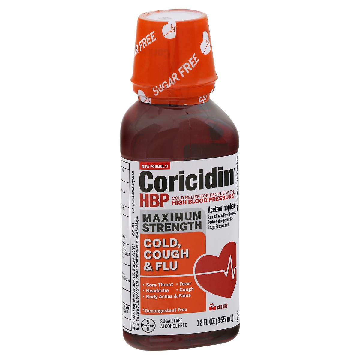 slide 11 of 12, Coricidin HBP Maximum Strength Cherry Cold, Cough & Flu 12 fl oz, 12 fl oz