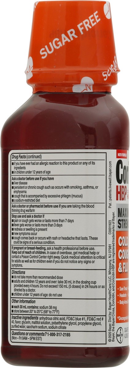 slide 10 of 12, Coricidin HBP Maximum Strength Cherry Cold, Cough & Flu 12 fl oz, 12 fl oz