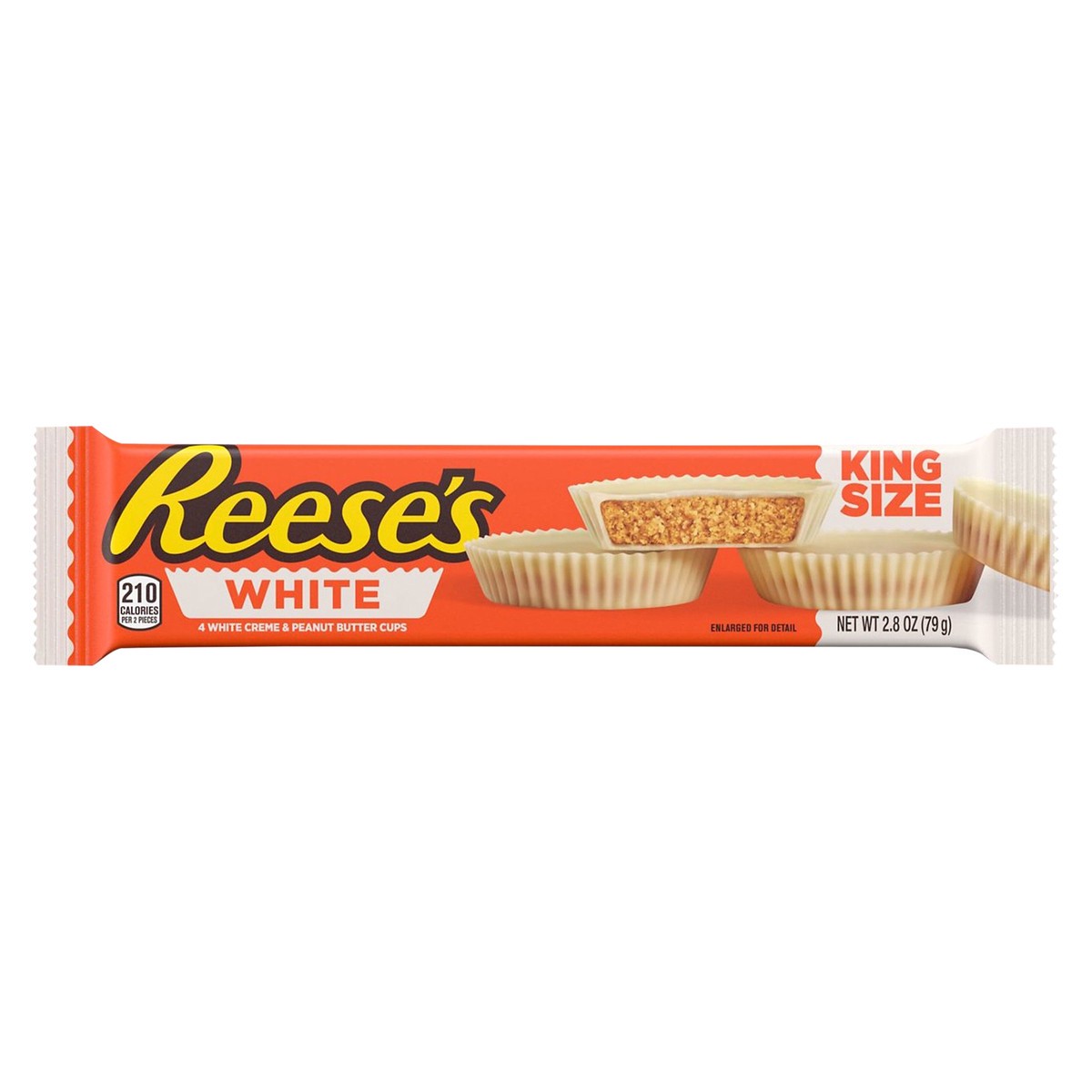 slide 1 of 6, Reese's White Creme King Size Peanut Butter Cups, Candy Pack, 2.8 oz, 2.8 oz