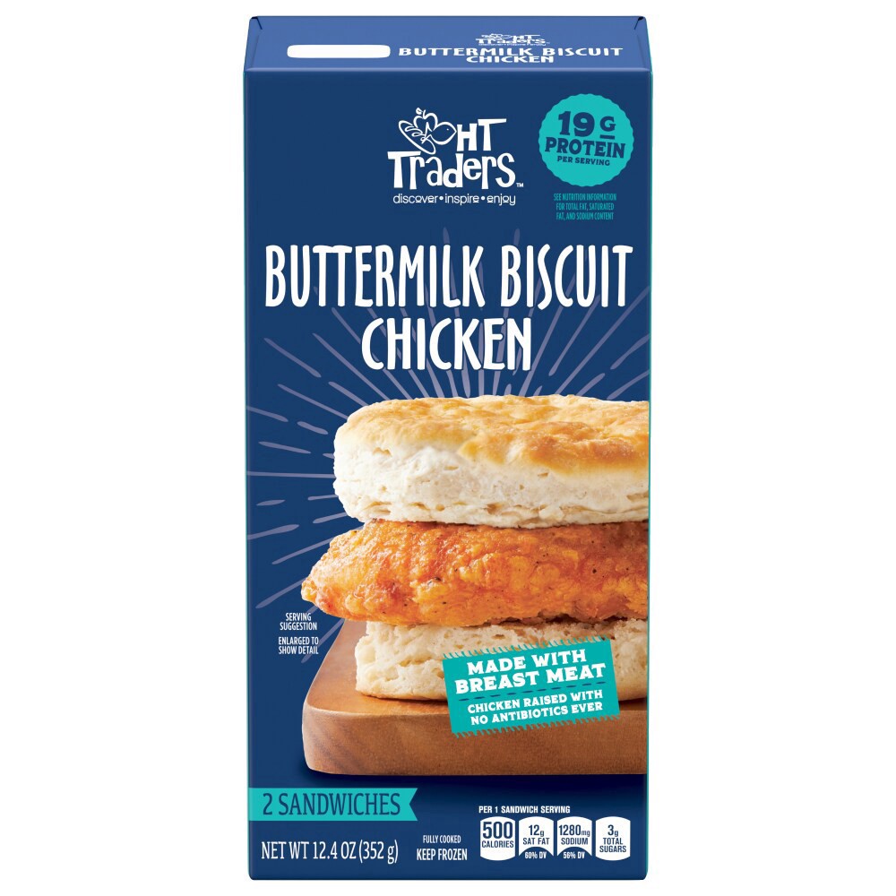 slide 3 of 4, HT Traders™ Buttermilk Biscuit Chicken Breakfast Sandwiches, 2 ct