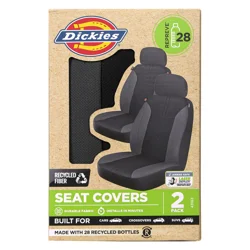 Dickies Low Back Reds Stitch Covers, Black/Gray, 2 pc
