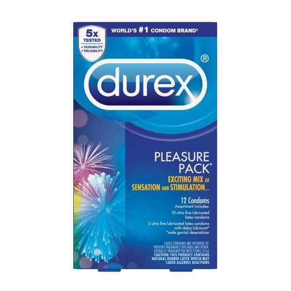 slide 1 of 5, Durex Pleasure Pack Latex Condoms - 12ct, 12 ct