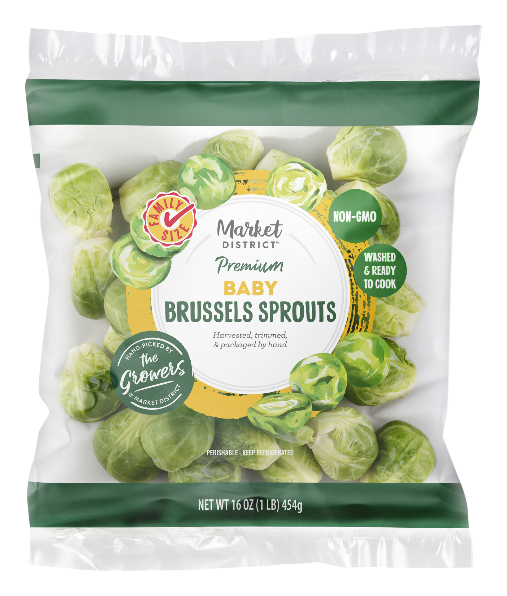 slide 1 of 3, Market District Premium Baby Brussels Sprouts, 16oz, Family Size, 16 oz
