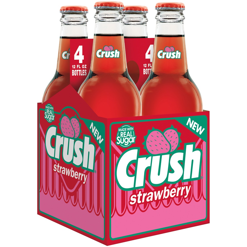 slide 2 of 4, Crush Strawberry Soda , 4 ct; 12 fl oz
