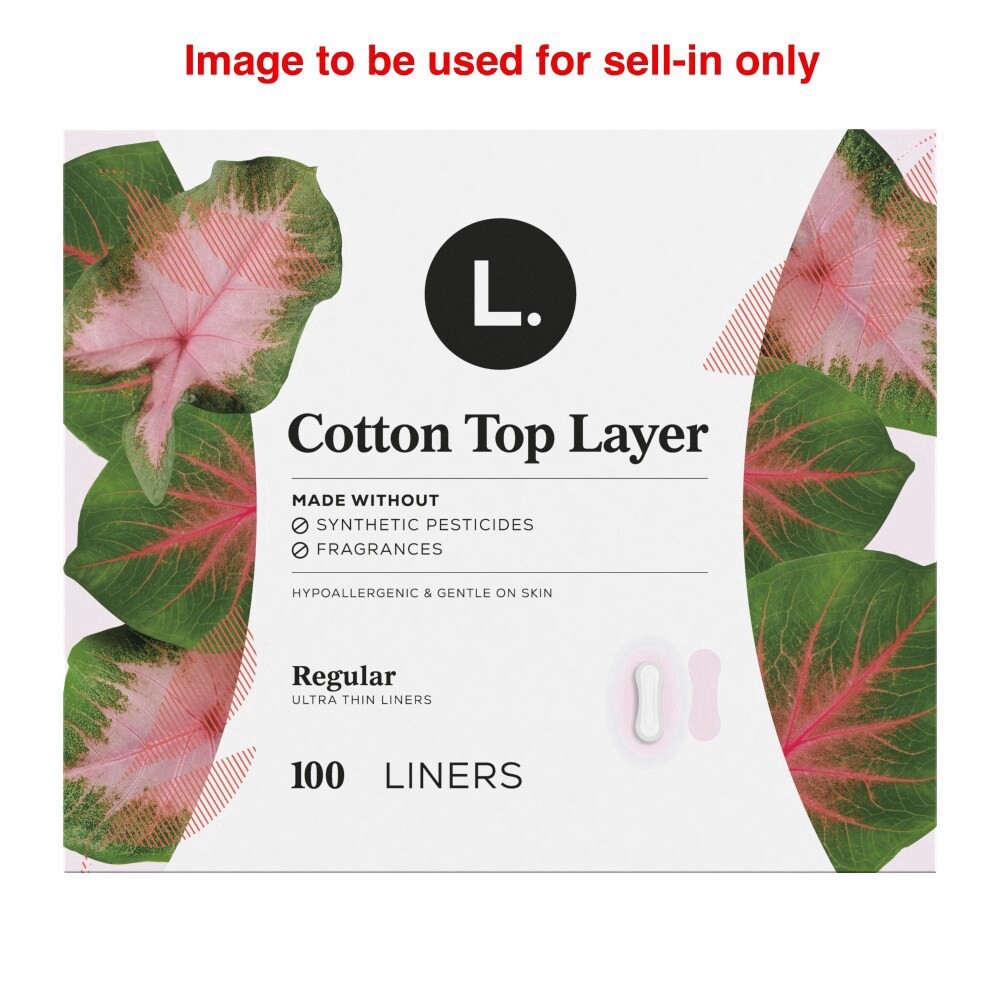 slide 1 of 1, L. Ultra Thin Non-Wing Liners, 100 ct