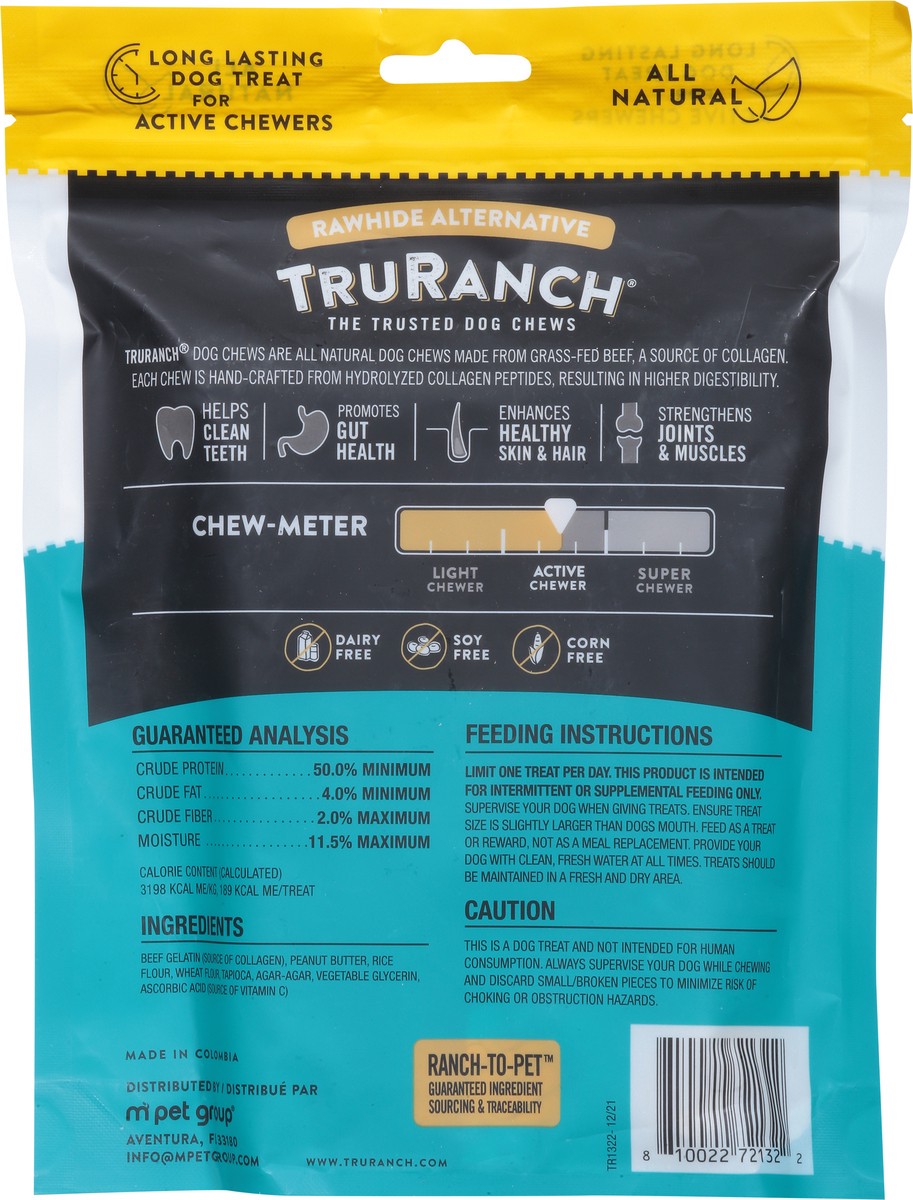 slide 3 of 9, TruRanch 6 Inch Colla-Rolls Peanut Butter + Collagen Recipe Dog Chews 4 Pack, 4 ct