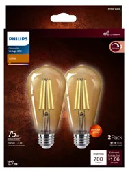 Philips 8.8-Watt (75-Watt) Medium Base ST19 Vintage LED Light Bulbs