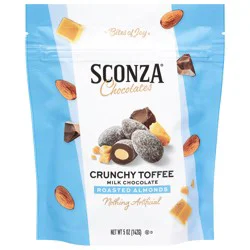 Sconza Milk Chocolate Crunchy Toffee Roasted Almonds 5 oz